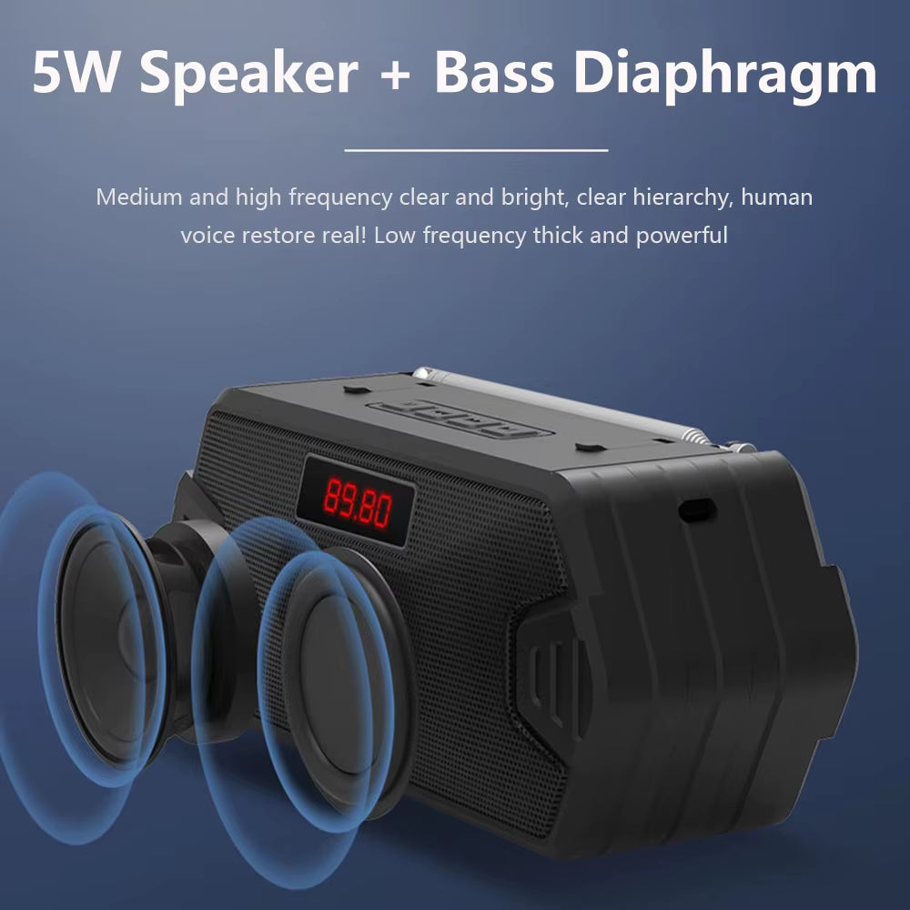 Mini Portable Wireless Speaker Bluetooth-Compatible Bass Subwoofer Column Support TF Card USB Speakers FM Receiver/Radio with FM