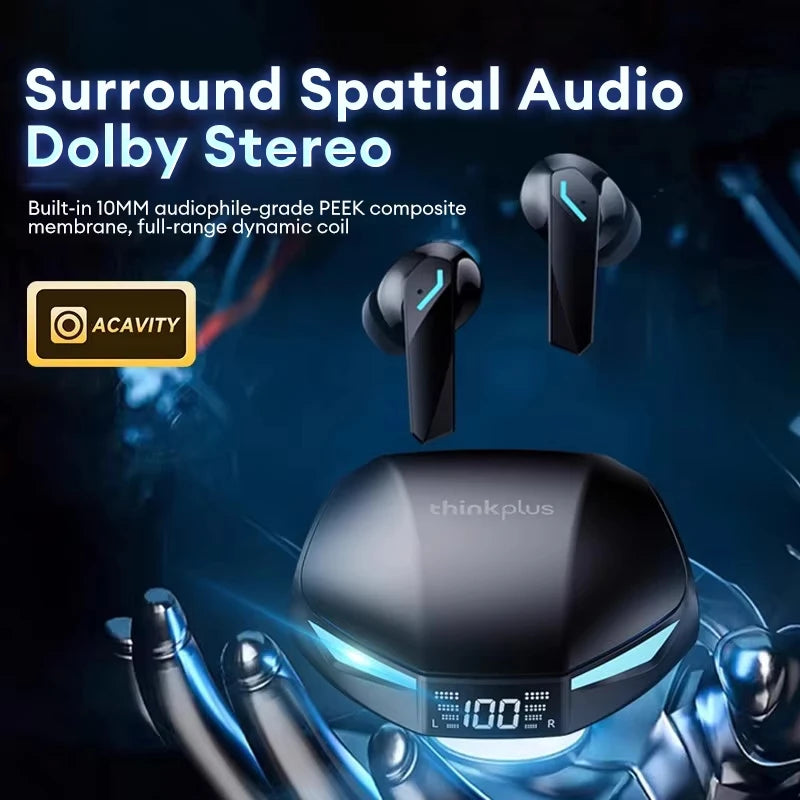 New XT53 Wireless Upgrade Bluetooth 5.4 Earphones LED Digital Display Waterproof Headphones Low Latency Gaming Earbuds
