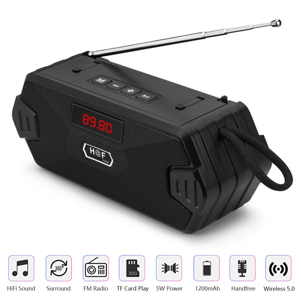 Mini Portable Wireless Speaker Bluetooth-Compatible Bass Subwoofer Column Support TF Card USB Speakers FM Receiver/Radio with FM