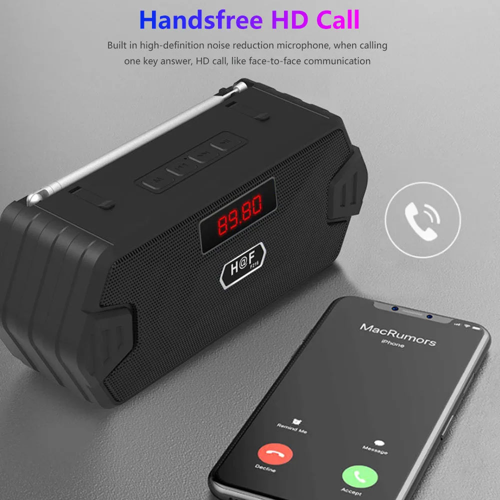 Mini Portable Wireless Speaker Bluetooth-Compatible Bass Subwoofer Column Support TF Card USB Speakers FM Receiver/Radio with FM
