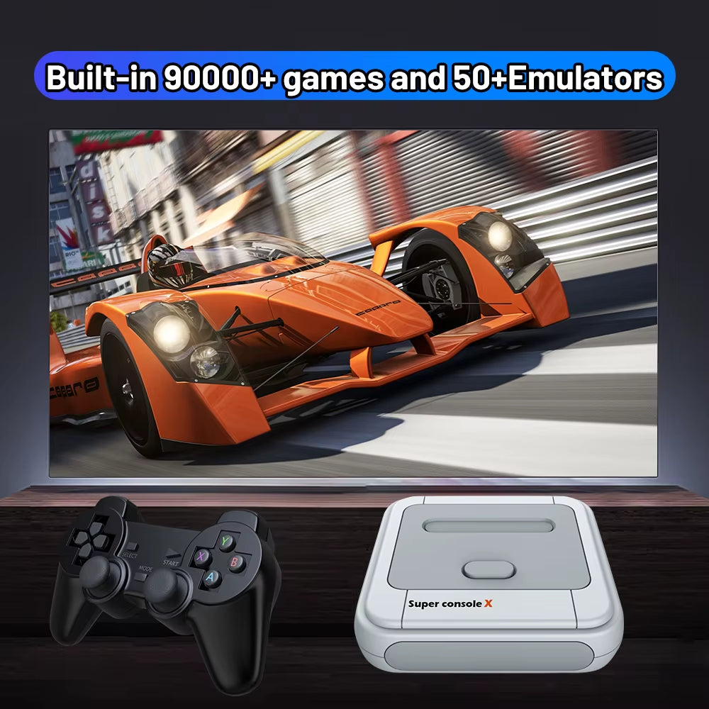 Retro Gaming Console Super Console X with 110000 Retro Games for PSP/PS1/DC/MAME Multi-Player Arcade Game Console Max to 256G