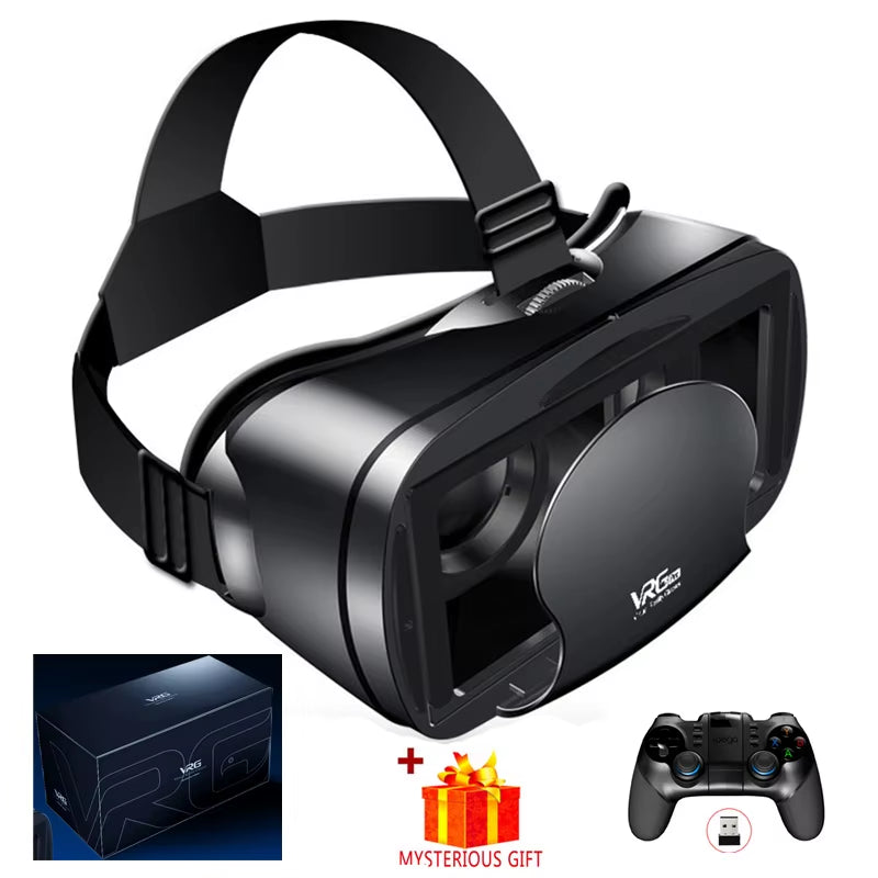 VRG Pro VR Glasses Virtual Reality Headset Devices Viar 3D Helmet Goggles Lenses Smart for Smartphone Cell Phone Game Mobile Set