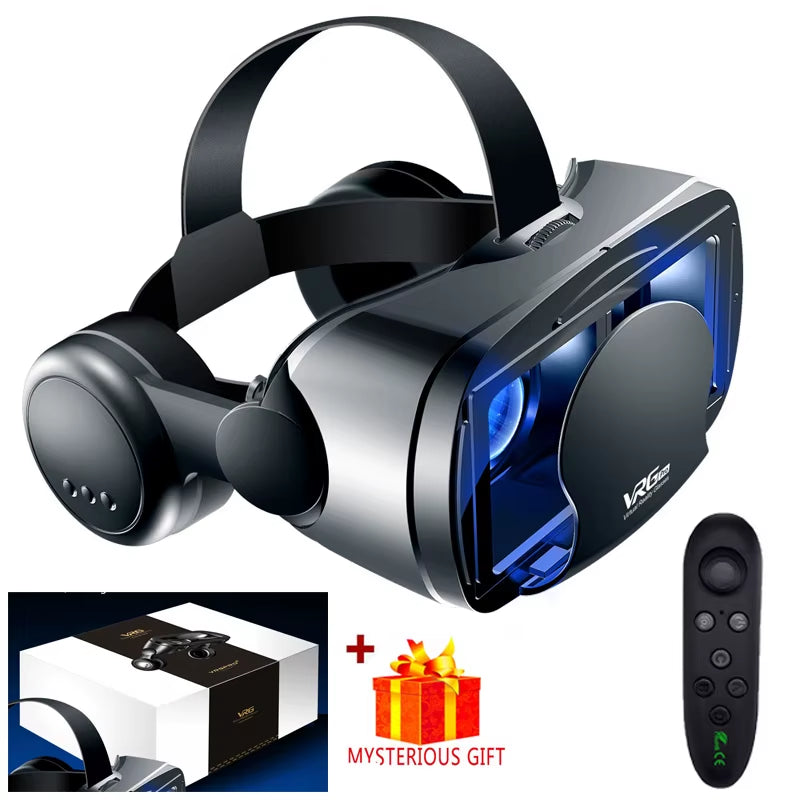 VRG Pro VR Glasses Virtual Reality Headset Devices Viar 3D Helmet Goggles Lenses Smart for Smartphone Cell Phone Game Mobile Set