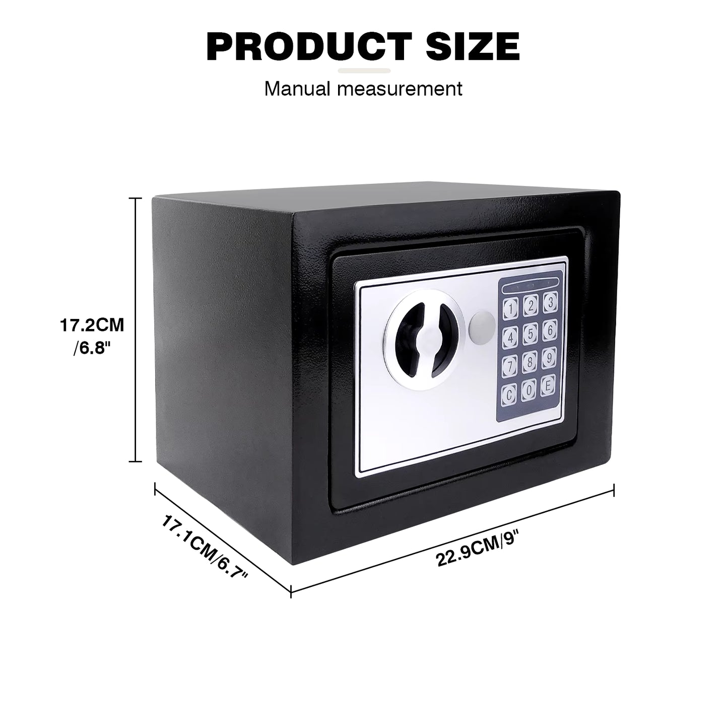 Digital Steel Electronic Security Commercial Digital Safe Security Box, Wall Mounted with 2 Keys for Home Office Safe Box,4.6L