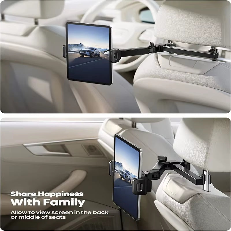 Car Tablet Holder Headrest Tablet Mount Headrest Stand Cradle Compatible with Devices for Cell Phones and Tablets
