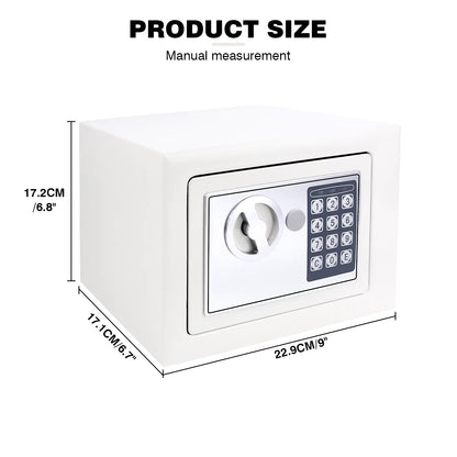 Digital Steel Electronic Security Commercial Digital Safe Security Box, Wall Mounted with 2 Keys for Home Office Safe Box,4.6L