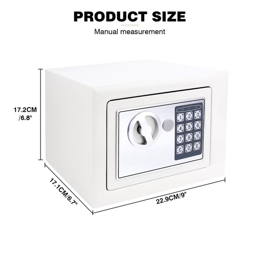 Digital Steel Electronic Security Commercial Digital Safe Security Box, Wall Mounted with 2 Keys for Home Office Safe Box,4.6L