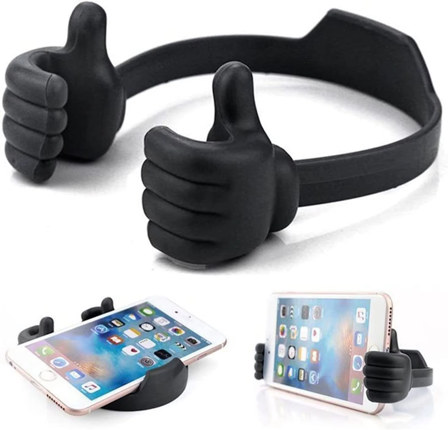 Thumbs-Up Cell Phone Holder, Adjustable Plastic Phone Stand, Multi Colors Portable Desktop Stand for Iphone Xiaomi Samsung