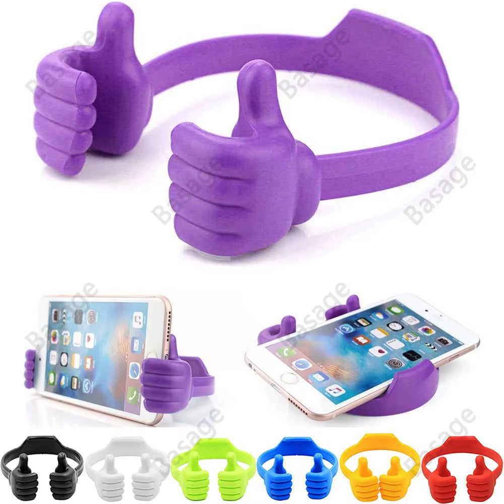 Thumbs-Up Cell Phone Holder, Adjustable Plastic Phone Stand, Multi Colors Portable Desktop Stand for Iphone Xiaomi Samsung