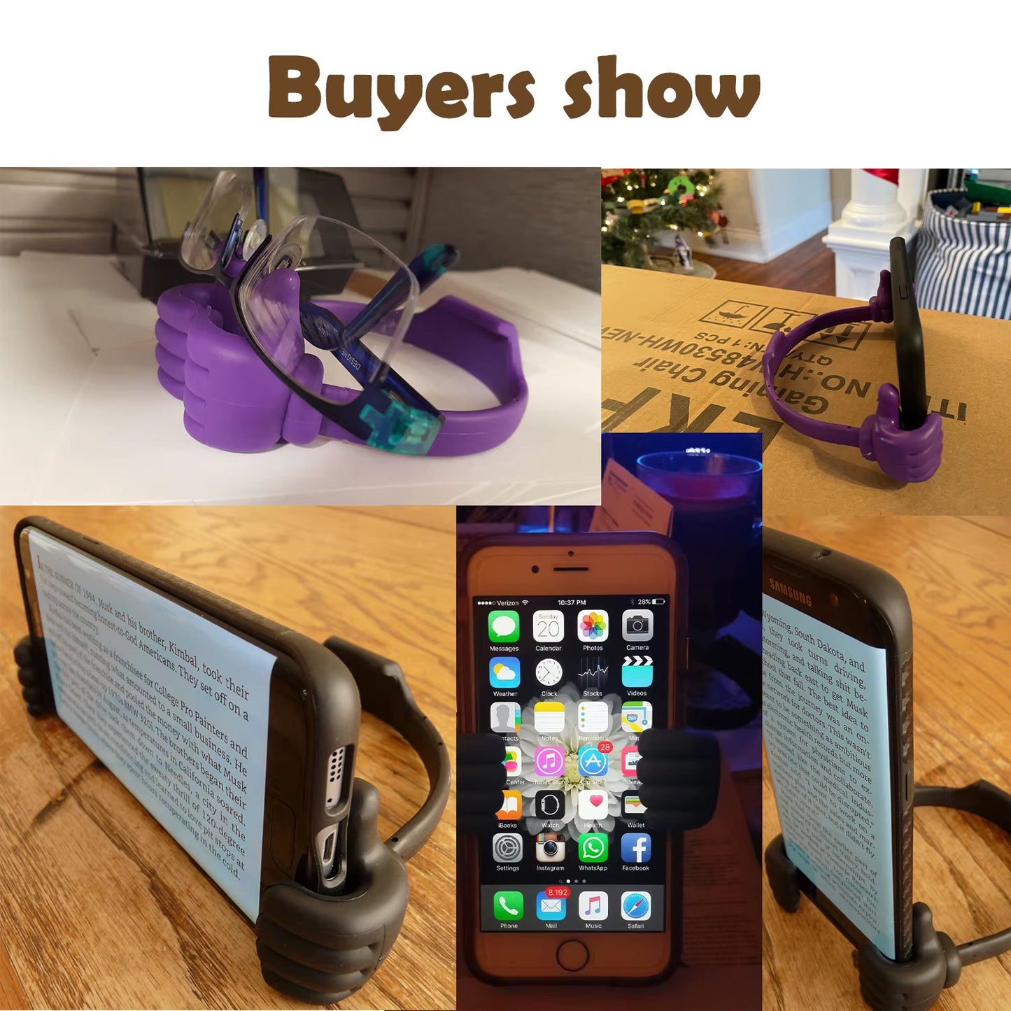 Thumbs-Up Cell Phone Holder, Adjustable Plastic Phone Stand, Multi Colors Portable Desktop Stand for Iphone Xiaomi Samsung