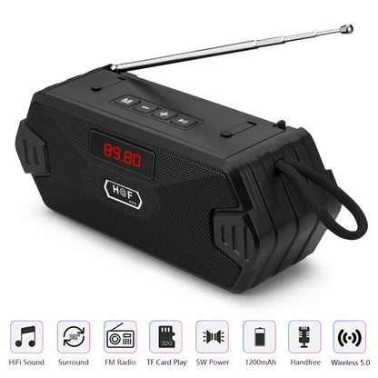 Mini Portable Wireless Speaker Bluetooth-Compatible Bass Subwoofer Column Support TF Card USB Speakers FM Receiver/Radio with FM