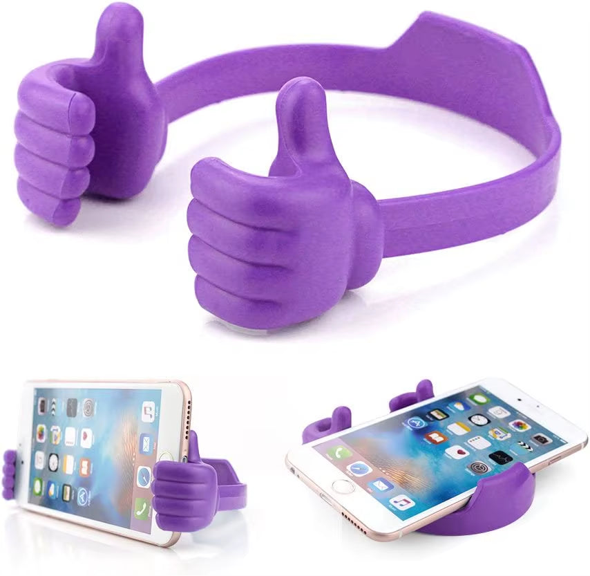 Thumbs-Up Cell Phone Holder, Adjustable Plastic Phone Stand, Multi Colors Portable Desktop Stand for Iphone Xiaomi Samsung