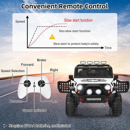 2-Seat Kids Ride on Truck with Parent Remote Control