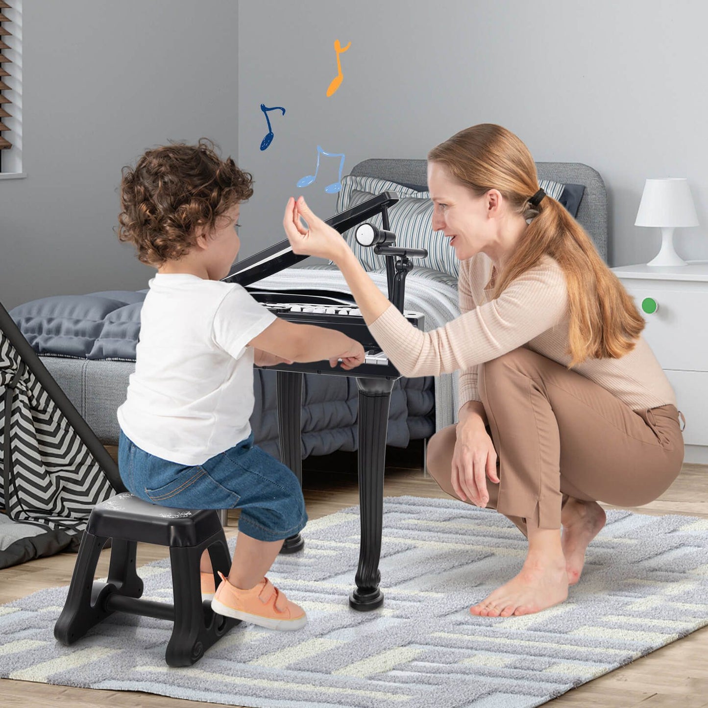 37-Key Kids Piano Keyboards with Microphone and Teaching Mode
