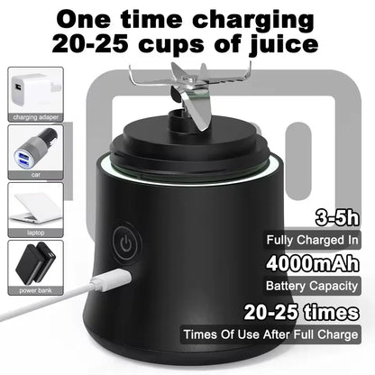 New Portable Blender 600ML Electric Juicer Fruit Mixer 4000Mah USB Rechargeable Smoothie Mini Blender Personal Juicer Colorful