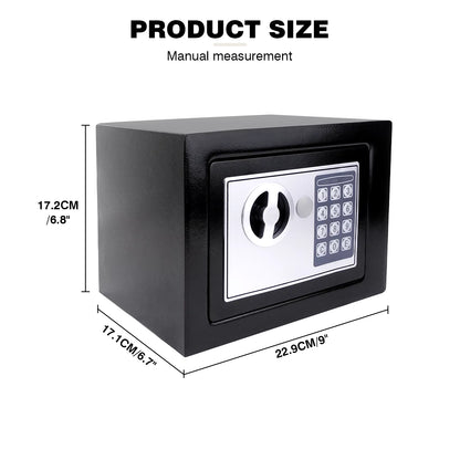 Digital Steel Electronic Security Commercial Digital Safe Security Box, Wall Mounted with 2 Keys for Home Office Safe Box,4.6L