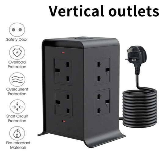 Tower Extension Lead 8 Socket +4 USB with Indicator & Surge Protection 5Mt Wire